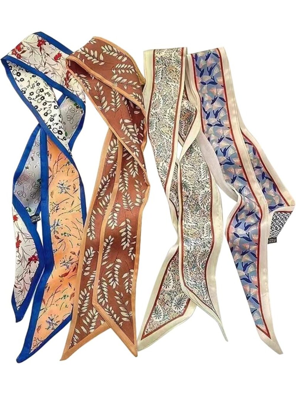 4Pcs Boho Fashion Scarves for Women - Multifunctional Satin Hair & Bag